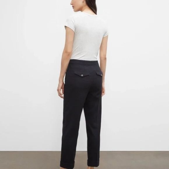 Club Monaco Textured Slim Trouser in Black Size 6 - Picture 4 of 15